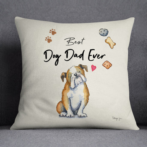 Best Dog Dad Bulldog Cushion